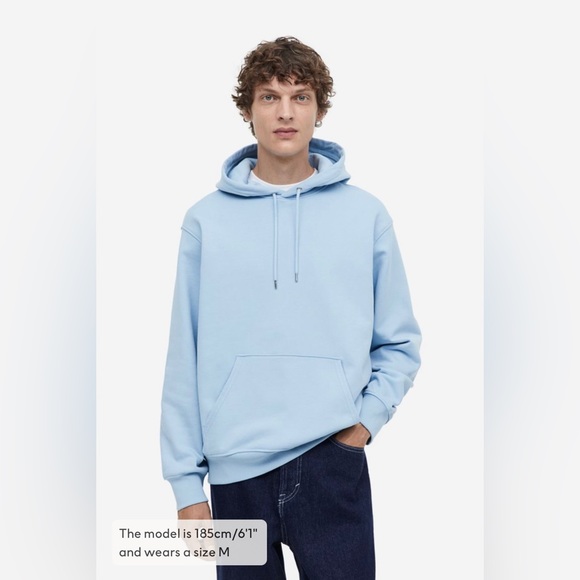 H&M Regular Fit Hoodie (Light Blue) Size Medium - Picture 3 of 4